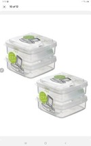4pc  food  storage air tight container-Clear Flip Top BPA free plastic  - £10.98 GBP