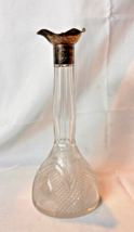 1909 Art Nouveau Decanter German Silver &amp; Cross Hatch Cut Glass 3 Spout ... - £118.39 GBP