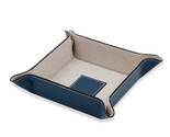 Bey Berk Blue Leather Snap Valet with Pig Skin Tray Leather Lining - £31.46 GBP