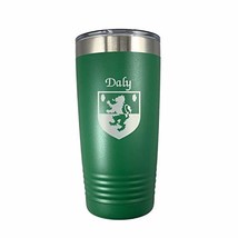 Daly Irish Coat of Arms Stainless Steel Green Travel Tumbler - £21.72 GBP