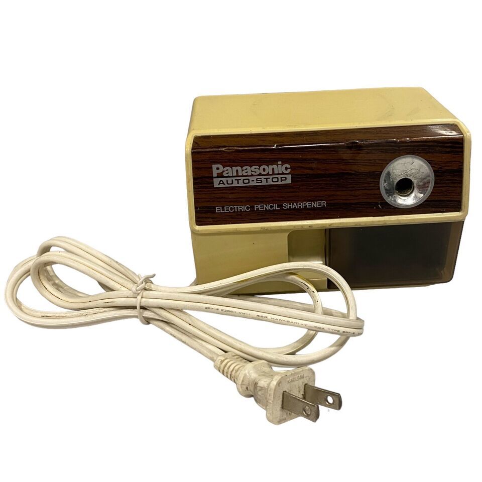 PANASONIC KP-110 Pencil Sharpener Brown Tan Vintage Auto Electric TESTED - $10.35