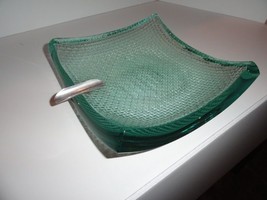 Stephen Schlanser Studio Art Glass Ashtray  Measures 7.5&quot; Square - $345.00