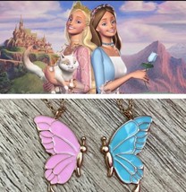 Barbie Princess and the Pauper Inspired Matching Butterfly Pendants Set - £31.16 GBP