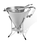 Confectionery Funnel With Stand And Three Nozzles - Stainless Steel Comm... - £93.03 GBP