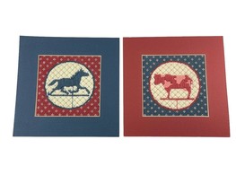 Handmade Finished Cross Stitch Weathervane Blue Horse Pink Cow Farm Cottage - €19,09 EUR Handmade Finished Cross Stitch Weathervane Blue Horse Pink Cow Farm Cottage - €19,09 EUR