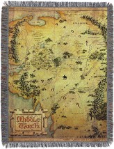 Northwest Warner Bros The Hobbit, Middle Earth Woven Tapestry Throw, 48&quot;... - £31.40 GBP