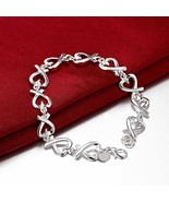 925 Sterling Silver Charm Round Bangle Women&#39;s Fashion Bracelet DLH177 - £9.60 GBP