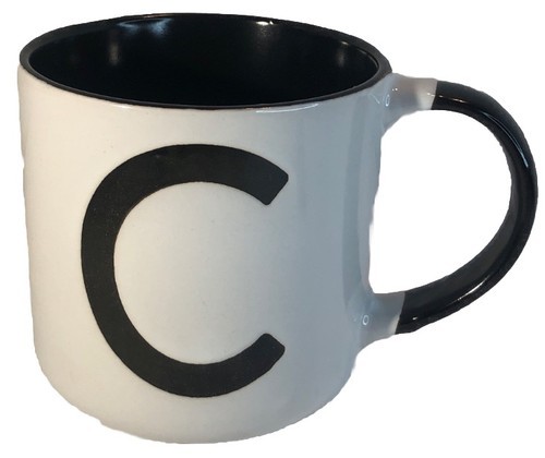 Oversized Personalize “Letter C” Ceramic Coffee Mug Cup 16 oz White-NEW-... - $24.63