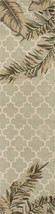 2' X 10' Sage Tropical Leaves Mosaic Wool Indoor Runner Rug - $6,466.42 MXN