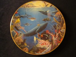 Water&#39;s Edge Collector Plate Charles Lynn Bragg Under The Sea Whale Fish Dolphin - £15.97 GBP