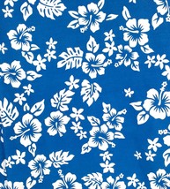 40x 64 inch Fabric Tropical Floral White Blue Cotton Crafts Quilt Sewing - £7.13 GBP