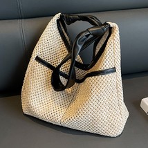 Casual Rattan Bucket Bag for Women Straw  Bags Summer Beach Bohemian Weaving Boh - £46.02 GBP