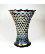 Northwood Diamond Point Amethyst 6&quot; Vase Antique Edwardian Carnival Glas... - $109.25 CAD