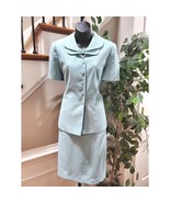 Morgan Miller Women Blue Polyester Single Breasted Blazer &amp; Skirt 2 Pcs ... - $871.71 MXN