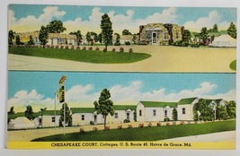 Havre de Grace Maryland Chesapeake Court Cottages Motel Split View Postcard T6 - £7.07 GBP