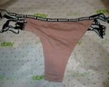 Rue 21 Women&#39;s Thong Panties LARGE Nude Color Baddie Strappy Sides NEW - $10.69