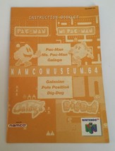 Namco Museum 64 For Nintendo 64 Pac-Man Ms. Pac-Man Galaga Dig Dug Manual Only - £7.47 GBP