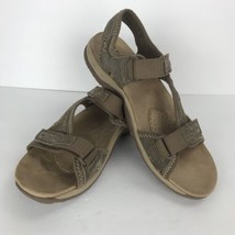 Magellan Outdoors Size 8 M Tan Beige Suede Leather Sandals Shoes Hook An... - $29.99