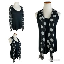 Maurices M Medium Pullover Womens Slim Fit Sleeveless Top w/Attached Scarf Black - £7.76 GBP