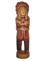 WorldBazzar Huge Indian Chief Authentic Vintage Design Hand Crafted Wooden Sculp - $227.49