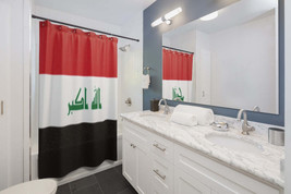Iraq Flag Stylish Design 71&quot; x 74&quot; Elegant Waterproof Shower Curtain for a Spa-l - £55.64 GBP