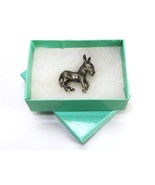 Hobe Donkey Brooch Pin, Brushed Silver Tone Pewter, Rhinestone Eye, JWL-343 - $26.82 CAD
