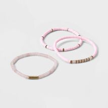 Universal Thread™ Rose Quartz Heishi Multi-Strand Bracelet Set 3pc Pink - $179.34 MXN