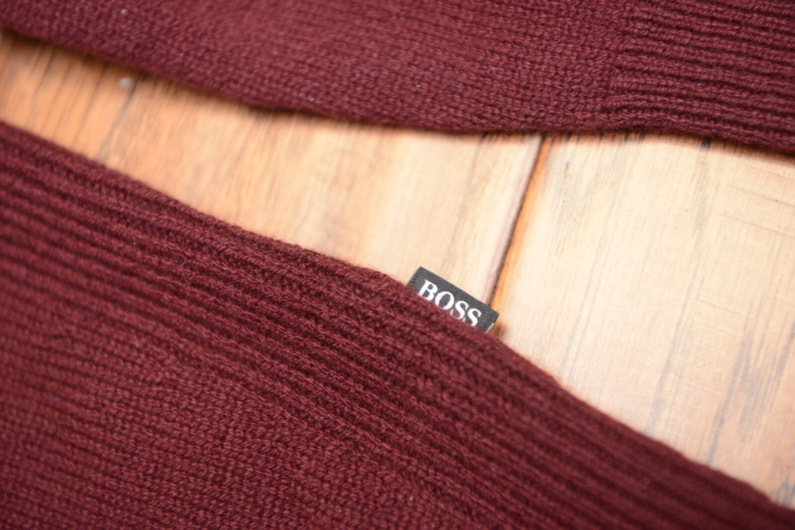 HUGO BOSS Uomo Banilo Regular Rosso Scuro 100% Cashmere Maglione Maglia S Item image 4