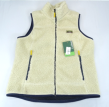 LL Bean Womens XL Mountain Deep Pile Fleece Sherpa Vest Natural - £37.31 GBP