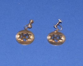 Souvenir-President &quot;IKE&quot; Eisenhower Gold Toned Clip-on Dangle Earrings - $10.80