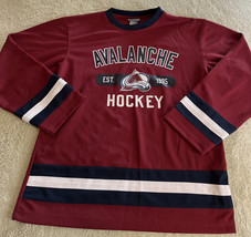 Colorado Avalanche Hockey Boys Burgundy Blue Long Sleeve Jersey Sweater XL 14-16 - £13.49 GBP