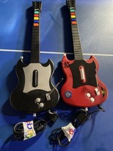 LOT OF 2 Playstation 2 PS2 Guitar Hero Red Black Octane SG Gibson Guitars - £98.39 GBP