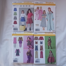 4 Unused Uncut Simplicity Sewing Patterns Girls Size 3 4 5 6 Skirts Sleepwear + - $18.00
