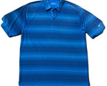 Nike Golf Coupe à Sec Hommes Taille Large Bleu Polo Rayé Extensible Chemise - $13.56