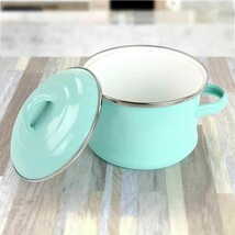 Small 1-Quart Turquoise Enameled Steel Dutch Oven with Lid - $108.49