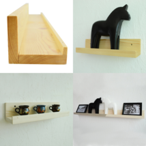 Floating Wall Shelves Slim Wooden Picture Ledge Display Rack Book Mounted Shelf - £0.99 GBP+