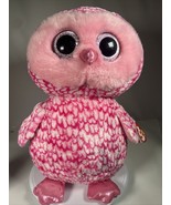 TY BEANIE BOOS - PINKY the Pink Owl (Jumbo - 18 inch) with Hang Tag 18&quot; - £15.36 GBP