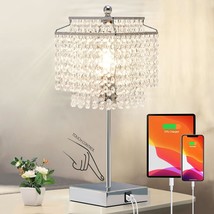 Crystal Table Lamp With Touch Control, Usb Bedside Crystal Table Lamp, 3-Way Dim - £53.50 GBP