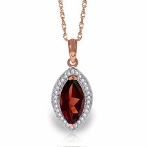 2.15 Carat 14K Rose Gold Hayworth Garnet Diamond Gemstone Necklace 14&quot;-24&quot;  - £399.04 GBP