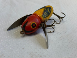 Heddon Crazy Crawler Vtg Fishing Lure Double Treble Hooks 2 Spoons Red Y... - £63.76 GBP
