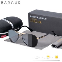 Photochromic Sunglasses High Quality Men Brand Designer Polarized Sun Gl... - £27.63 GBP