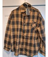 Fantaslook Classic Women’s Plaid Button-Up Shirt Flannel Shacket Brown/T... - €11,07 EUR