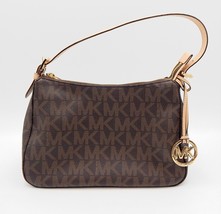 Michael Kors Signature Logo Shoulder Bag Purse Black/Brown AP-1310 - £47.95 GBP