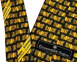 Ermenegildo Zegna Men&#39;s Geometric Silk Tie Black &amp; Gold 3.5&quot;x58&quot; - $43.20