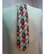 m167 Carnaval De Venise 100% Silk Tie Italy Multicolored Floral Art Daisy - £14.75 GBP