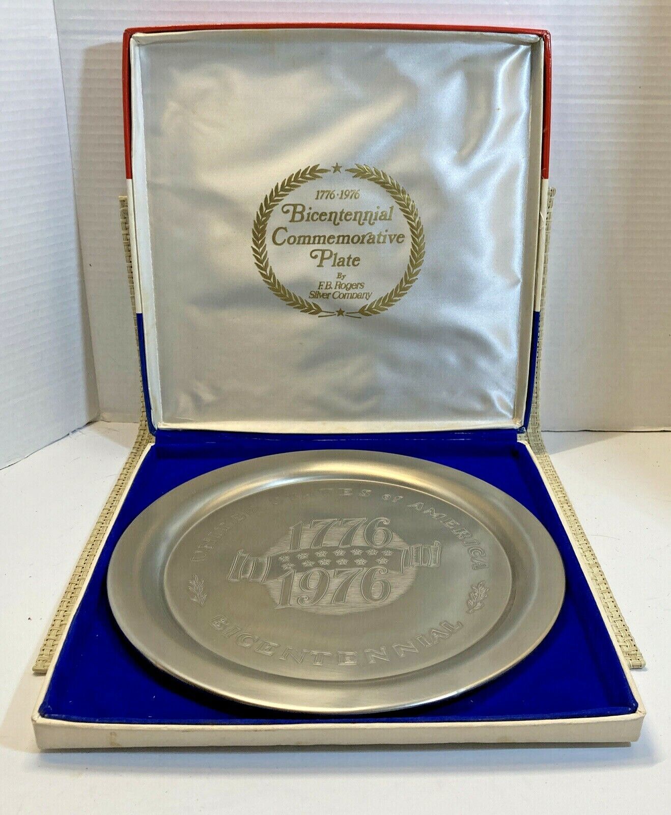 F.B. Rogers Silver Company 1776-1976 Bicentennial Commemorative Plate & Case - £23.76 GBP