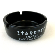 Vintage Stardust Hotel Casino Black Glass Ashtray Las Vegas Nv Argent Resort - £7.51 GBP