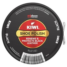 Kiwi Black Shoe Polish 2.5oz 70g Giant Renews &amp; Protects Leather Shoe Care - $13.06