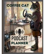 Coffee Cat Podcast Planner, perfect gift for content/podcast creators or... - £7.88 GBP
