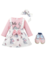 Baby Girls Pink Bodysuit Jumper Dress Dumbo Elephant Shoes 0-3M 9-12M 12-18M NEW - $20.99